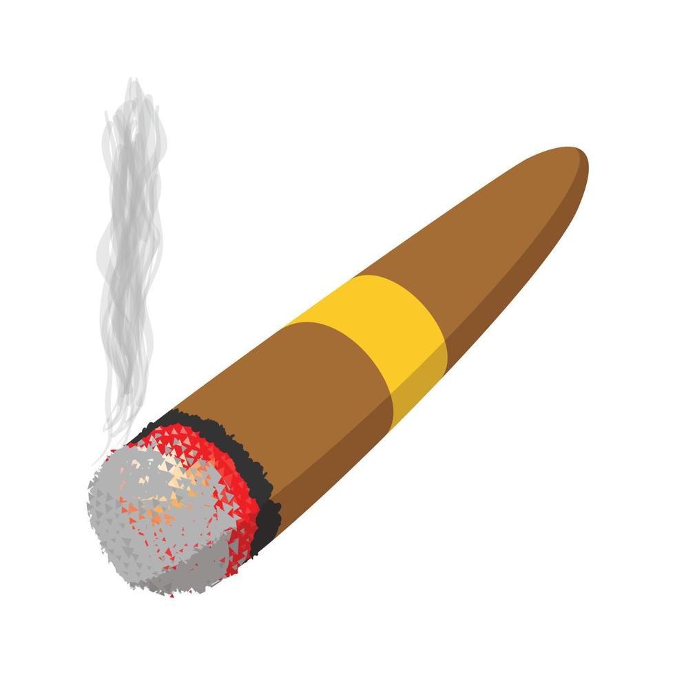 Brown cigar burned cartoon icon vector