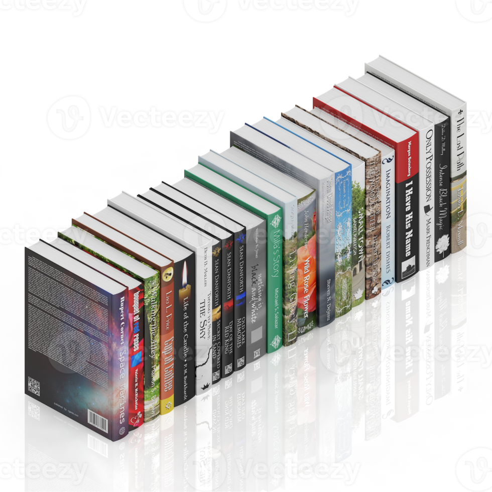 Isometric Books 3D render png