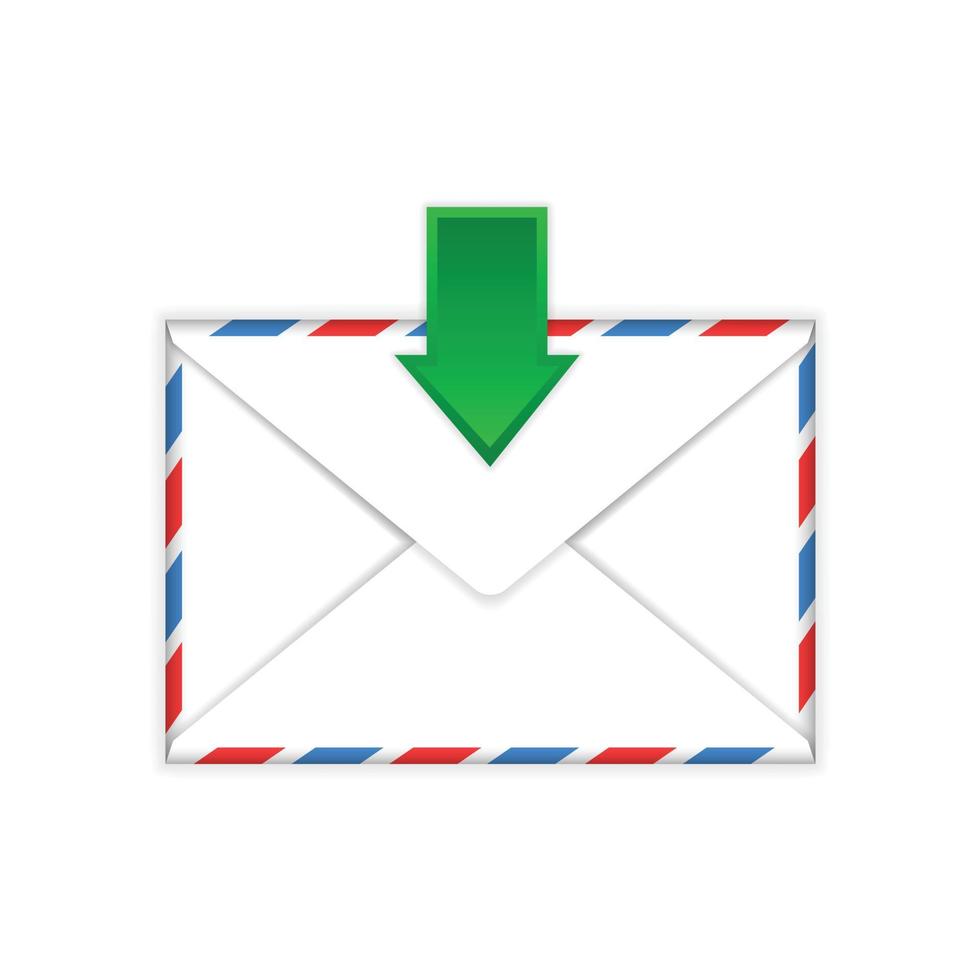 Envelope with incoming message sign flat icon vector