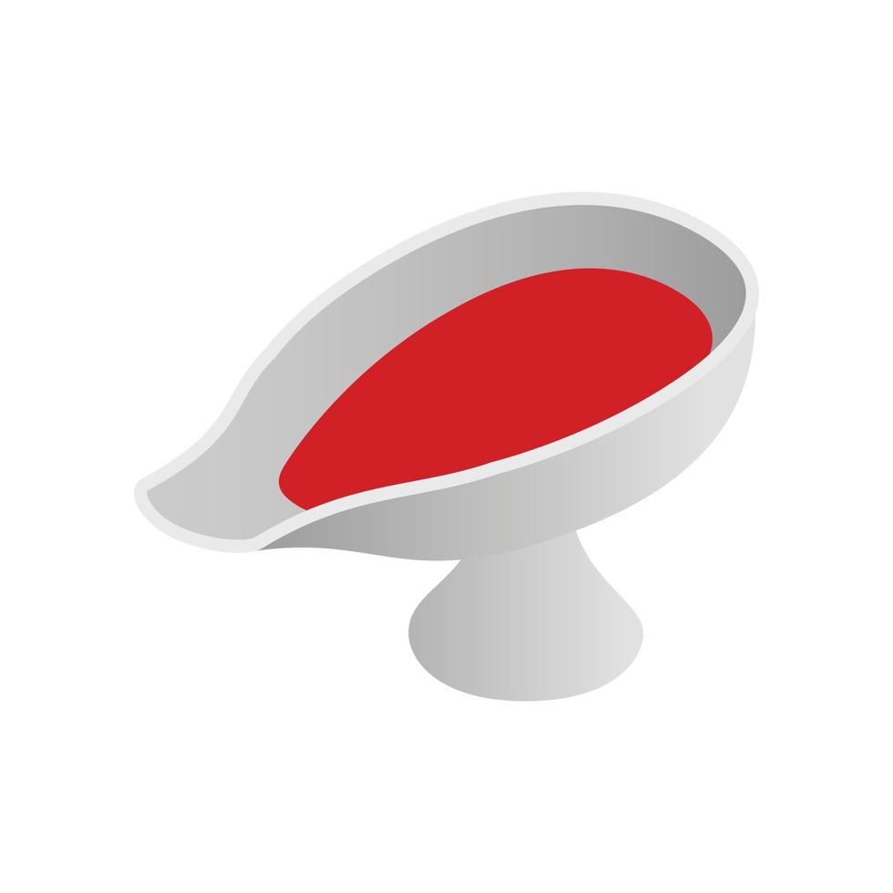 Sauce boat with red sauce isometric 3d icon vector