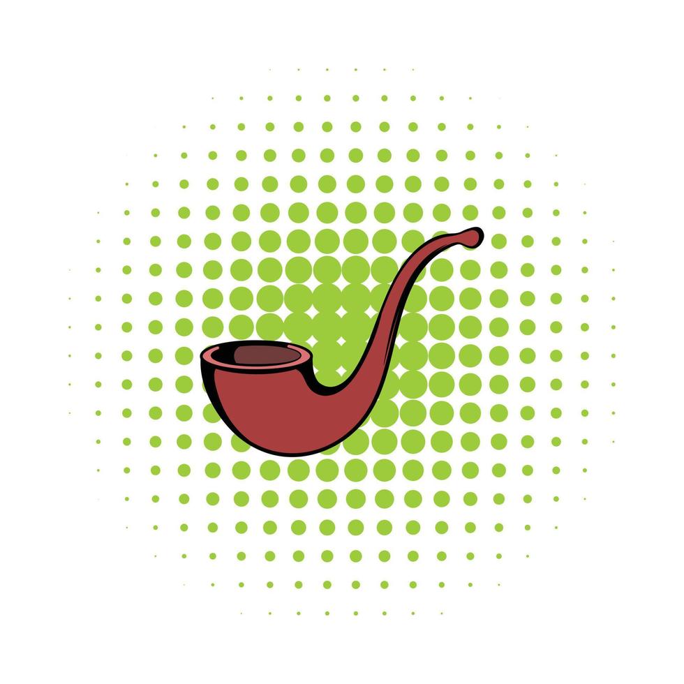 Vintage tobacco pipe icon, comics style vector