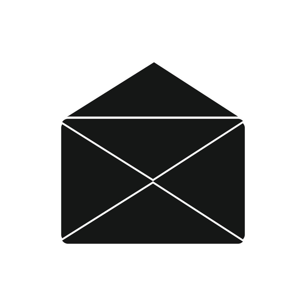 Open envelope icon, simple style vector