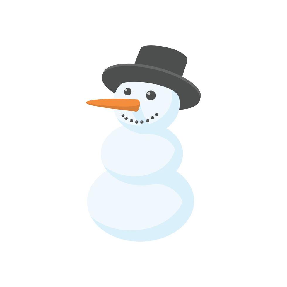 Snowman icon, cartoon style vector