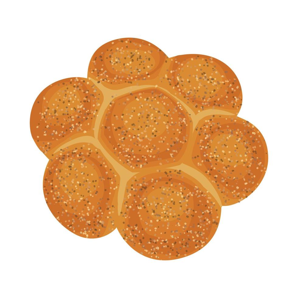 Round loaf bread icon, realistic style vector