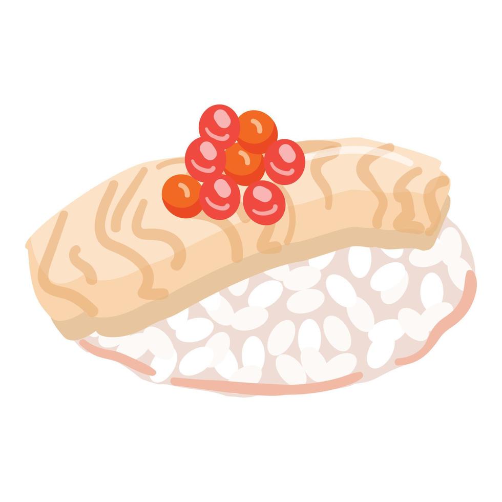 Rice sushi icon cartoon vector. Roll food vector