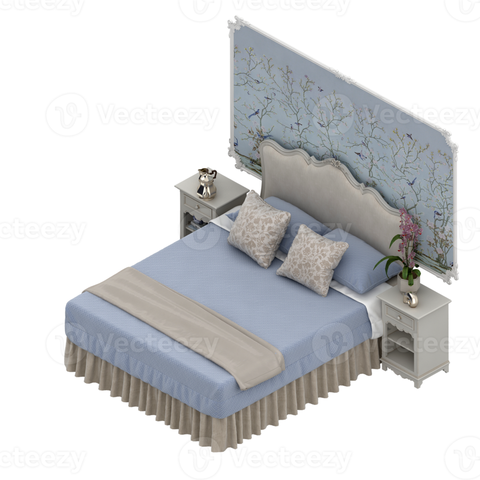 isometrico Camera da letto 3d rendere png