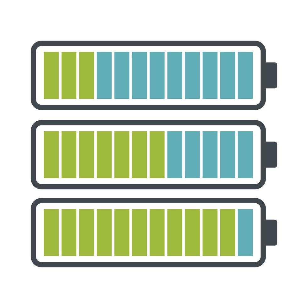 Battery with different level of charge icon vector