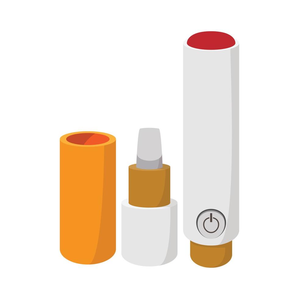 icono de cigarrillo electrónico, estilo de dibujos animados vector