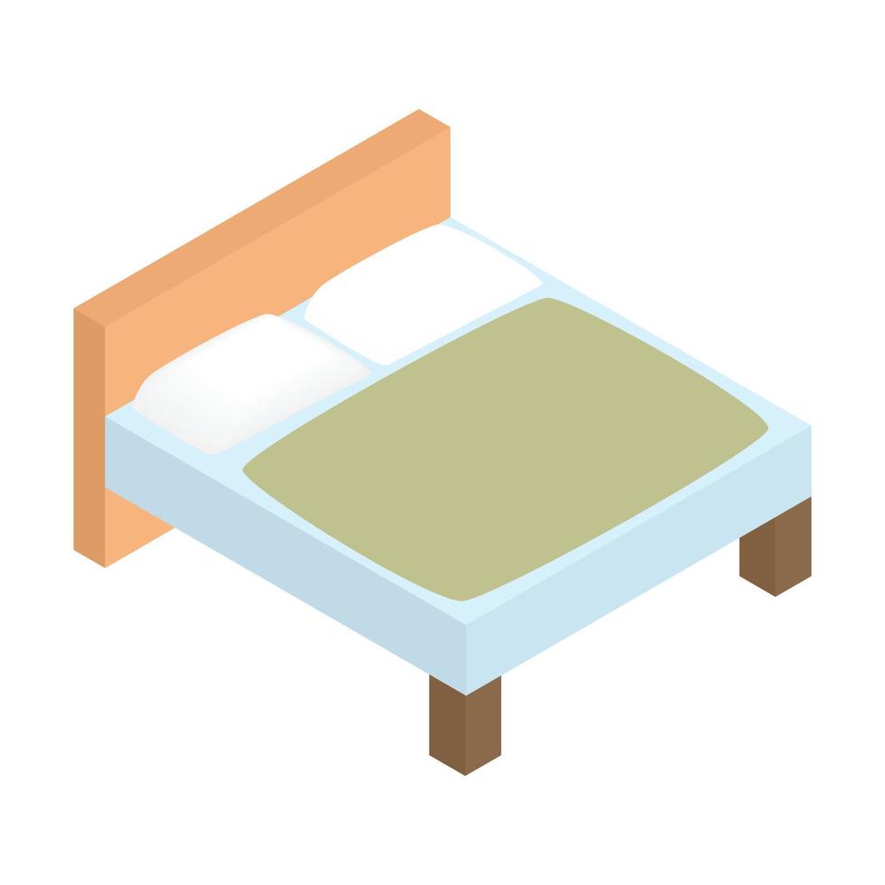 Bed linens isometric 3d icon vector