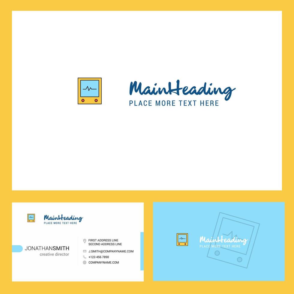 ECG Logo design with Tagline Front and Back Busienss Card Template Vector Creative Design