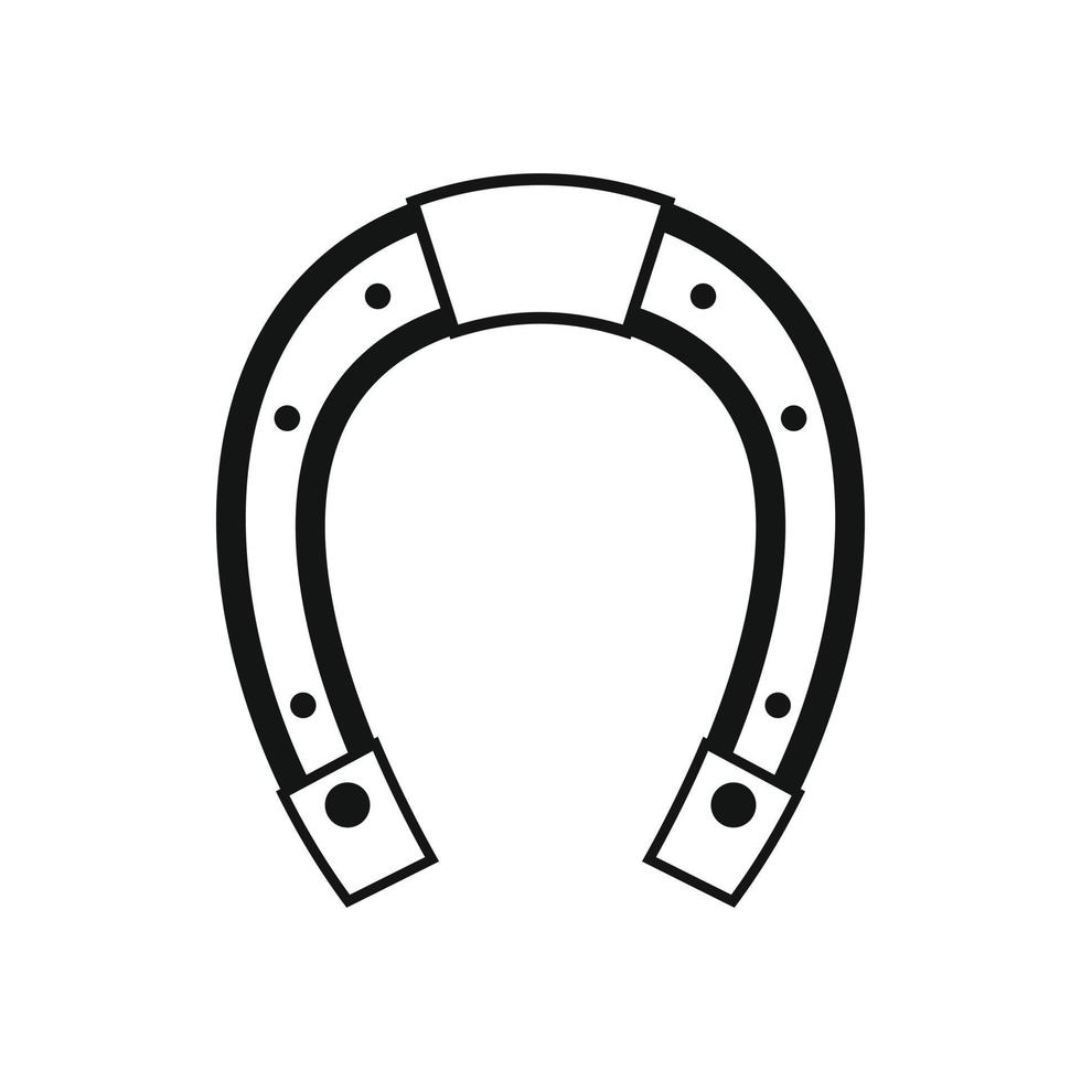 Horseshoe black simple icon vector