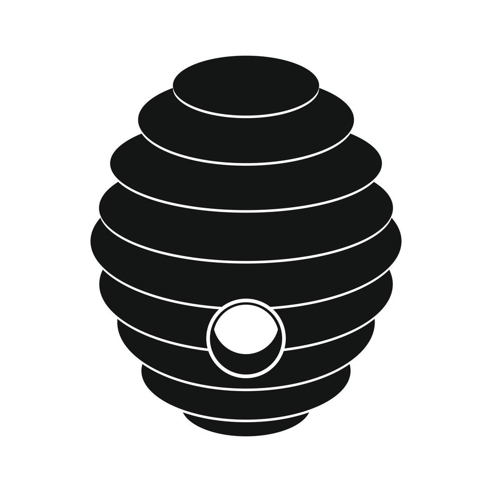 Bee hive black simple icon vector