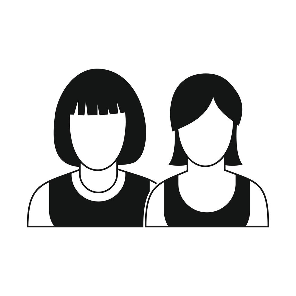 avatar dos icono femenino vector