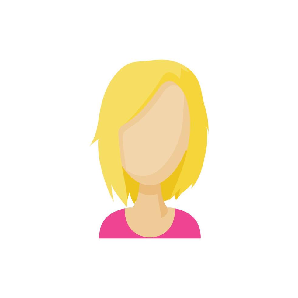 Avatar blonde woman icon, cartoon style vector