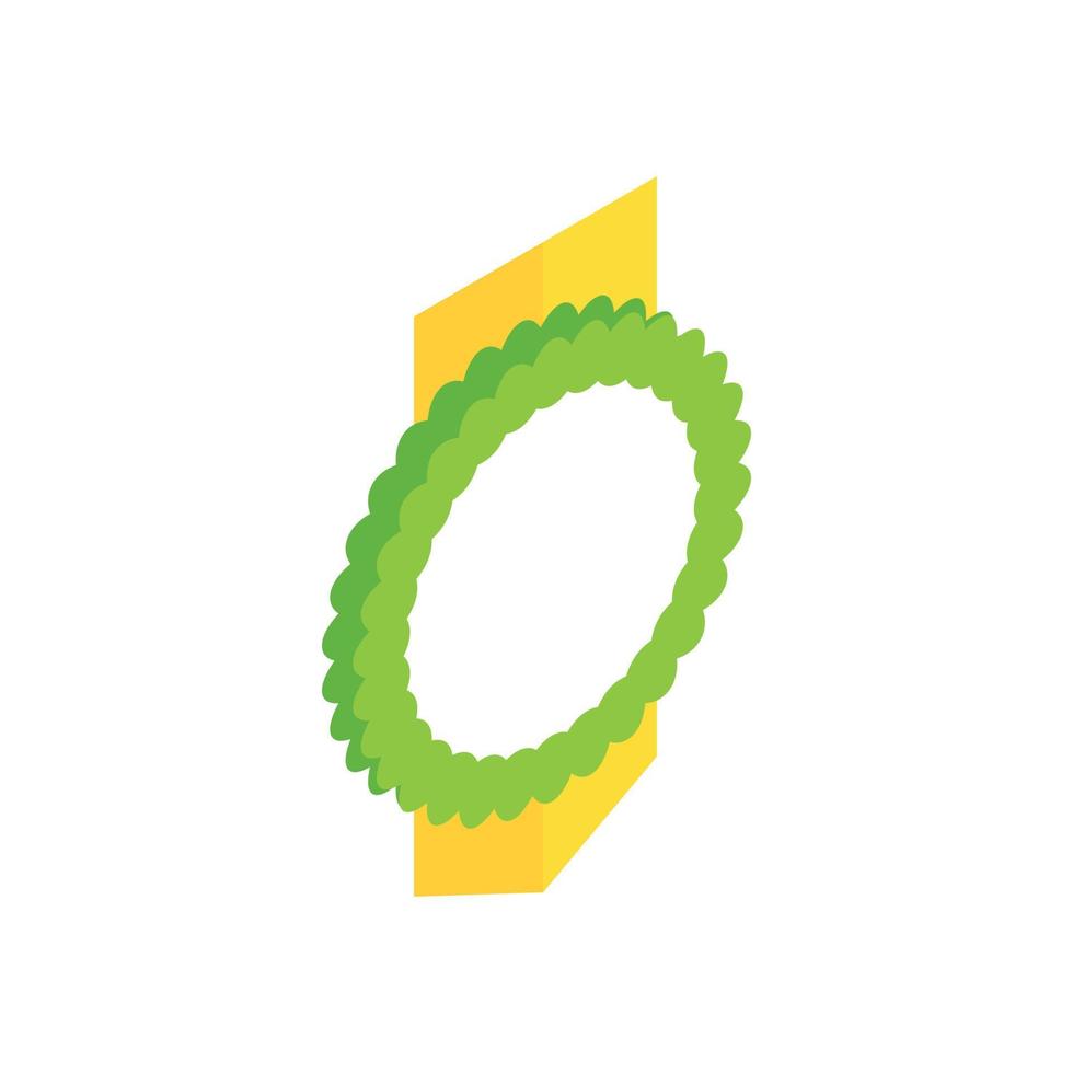 Green rosette with yellow ribbon icon vector