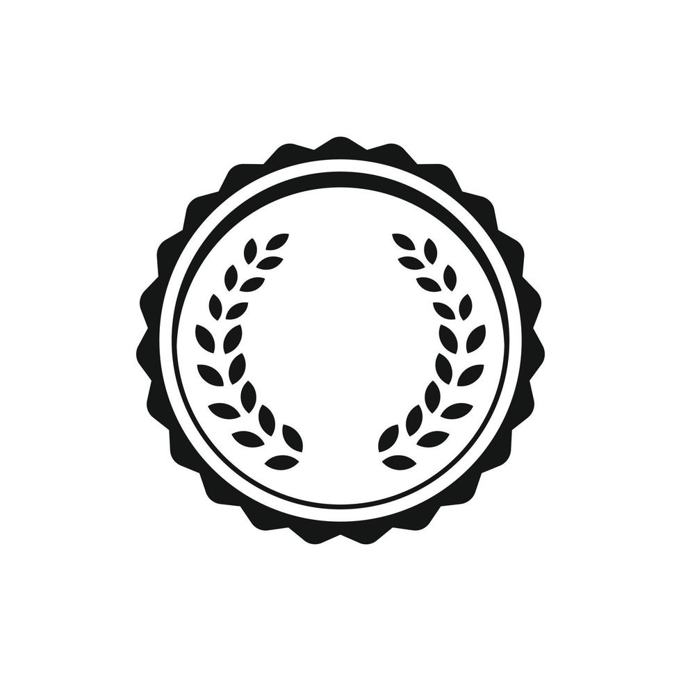 Medal with laurel wreath icon, simple style vector