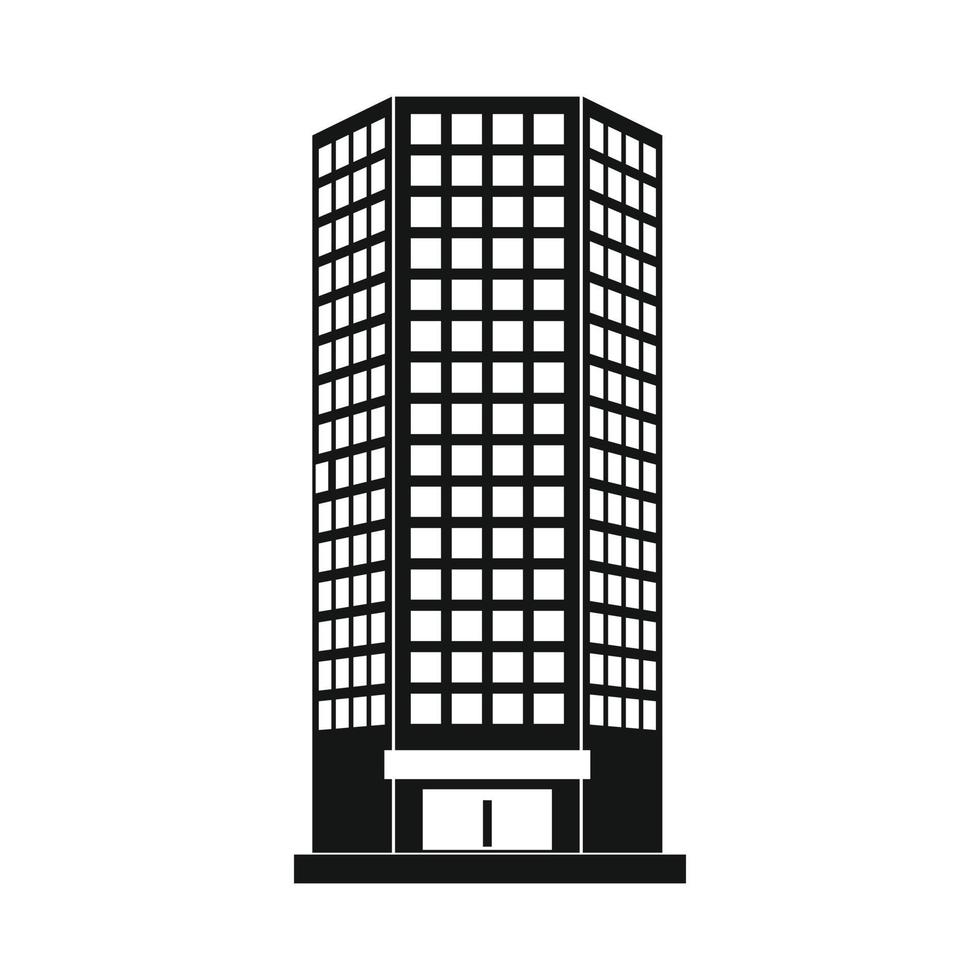 icono de edificio de oficinas moderno, estilo simple vector