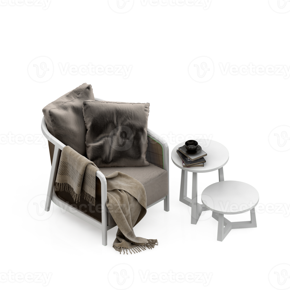 Isometric Armchair Isolated 3D render png
