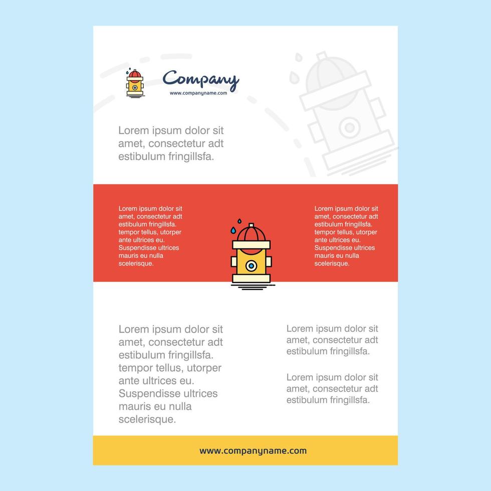 Template layout for Hydrant comany profile annual report presentations leaflet Brochure Vector Background