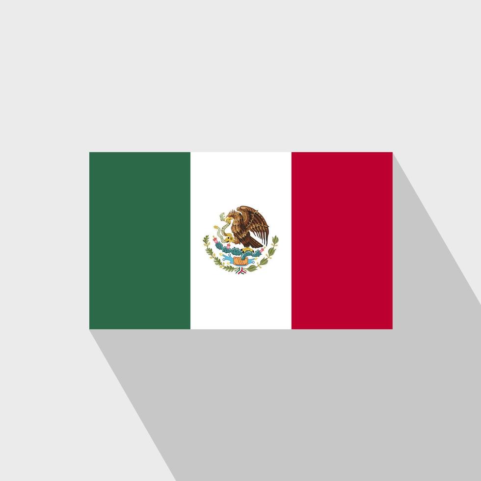 Mexico flag Long Shadow design vector