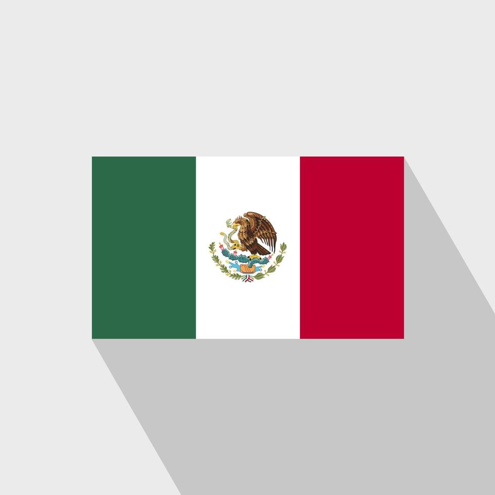 vector de diseño de larga sombra de bandera de méxico