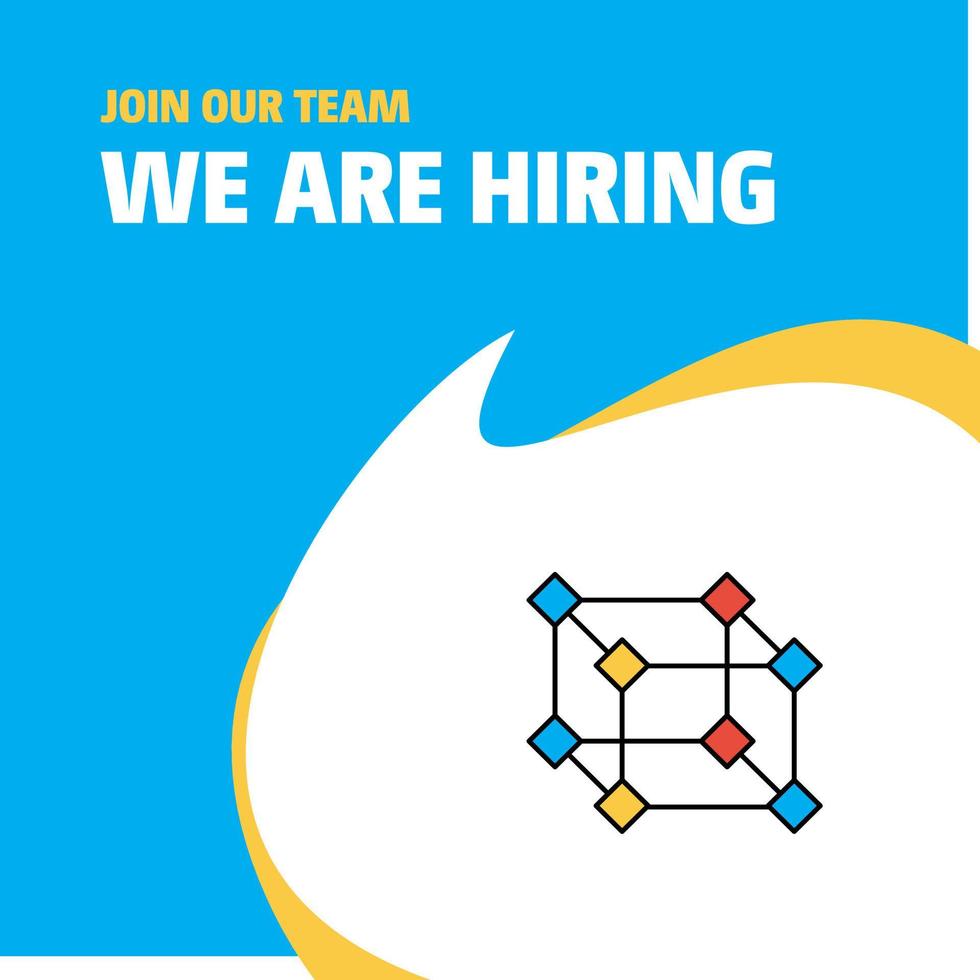 Join Our Team Busienss Company Cube We Are Hiring Poster Callout Design Vector background