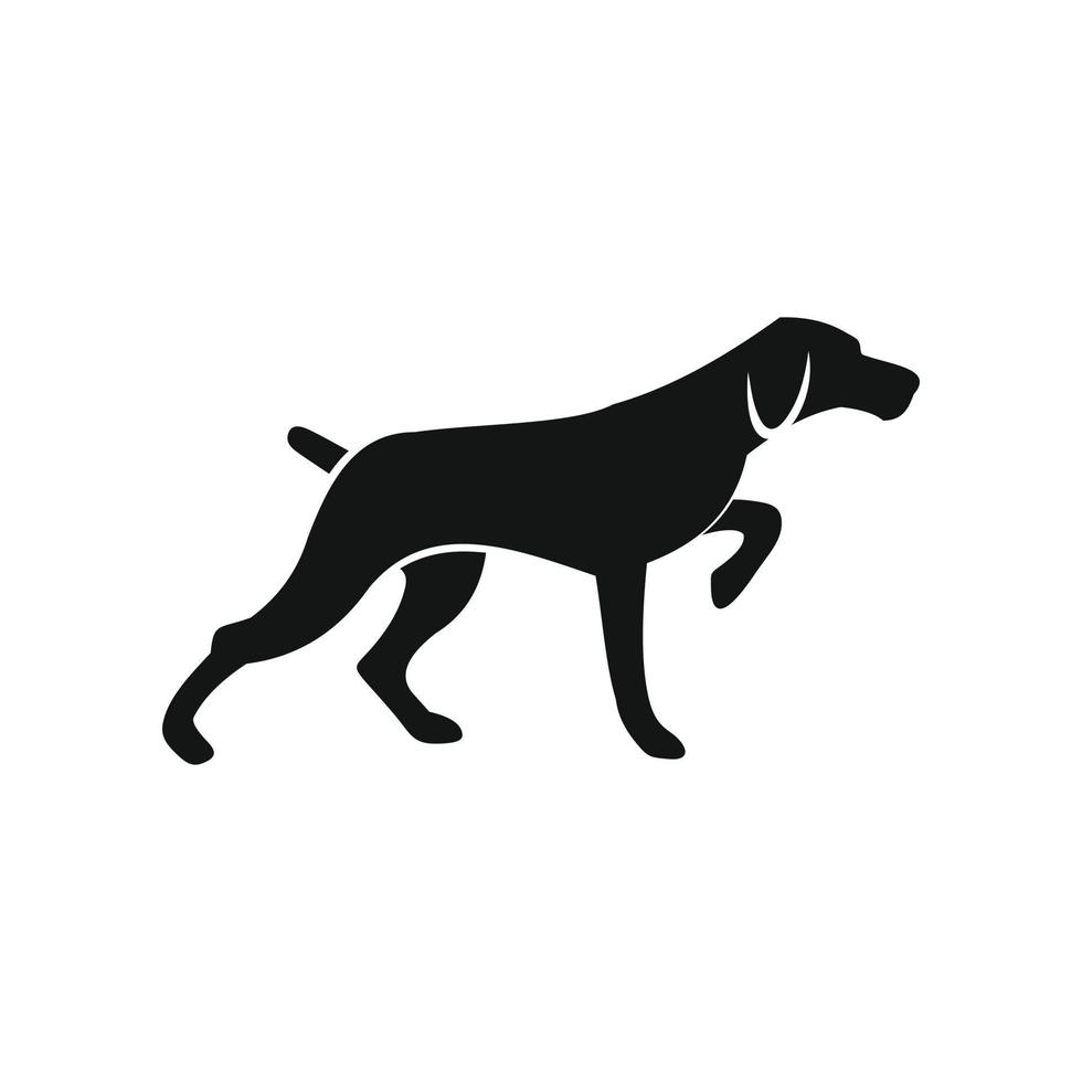 perro de caza icono simple negro vector