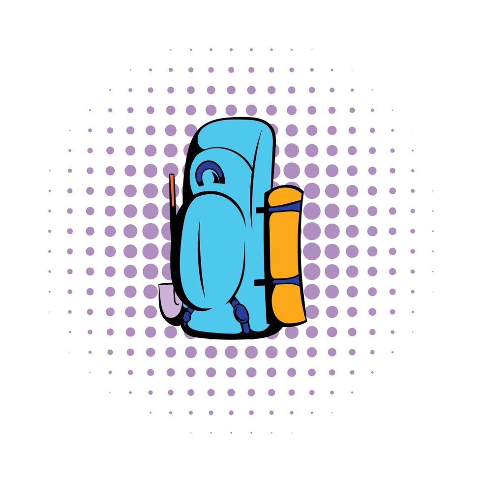 Blue cartoon icon, comics style vector