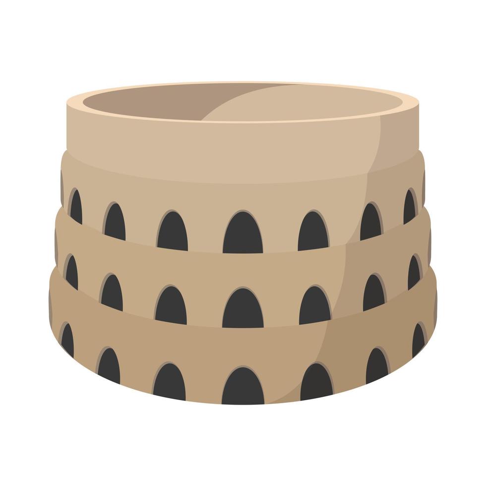 icono de dibujos animados del coliseo romano vector