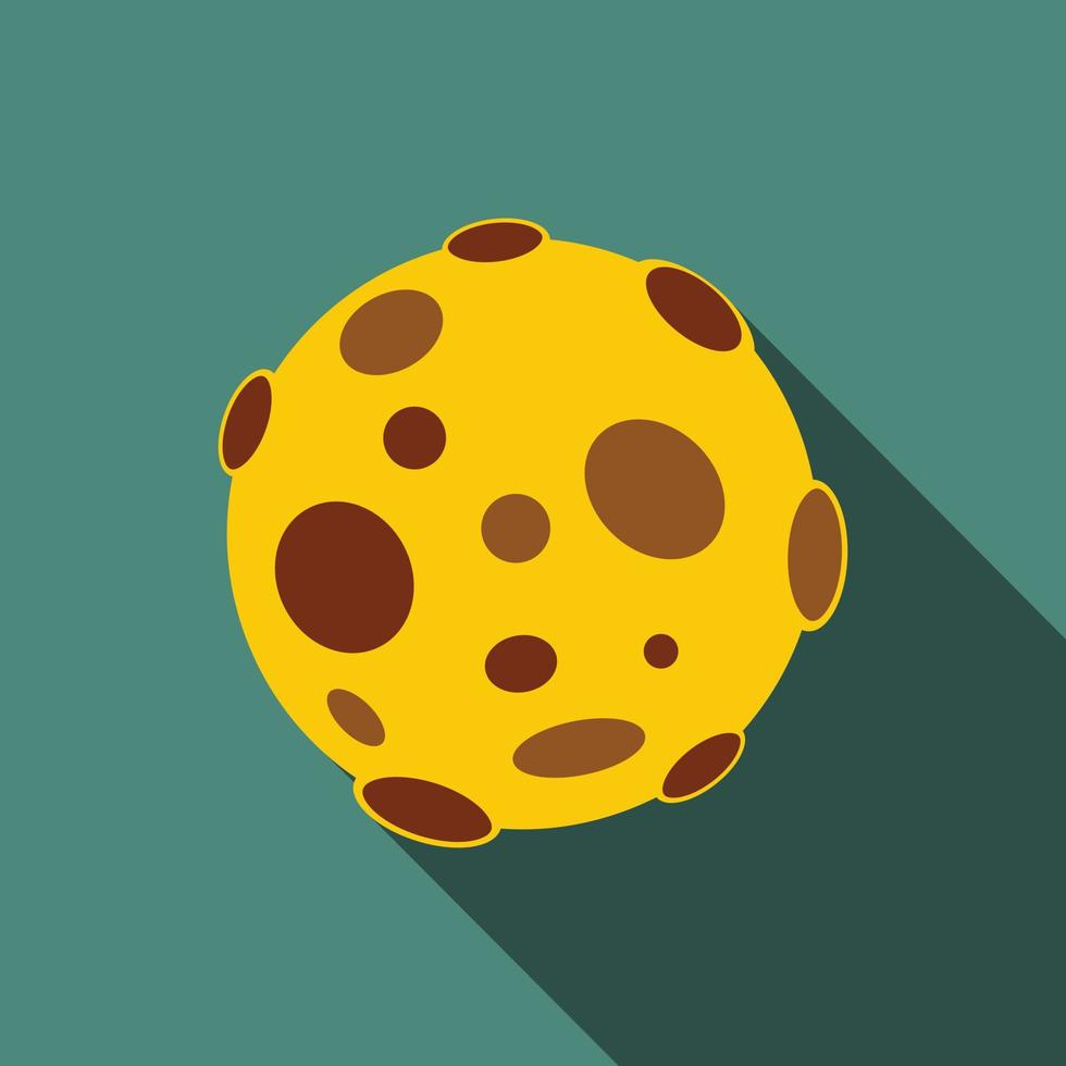 Moon flat icon with shadow vector