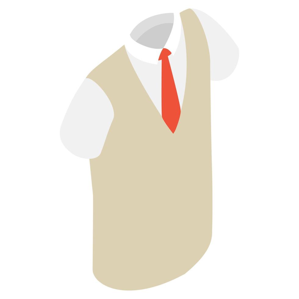 Jacket with white shirt and tie icon vector