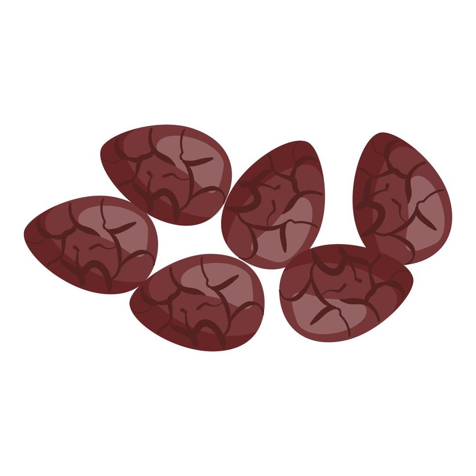 Cocoa seed icon cartoon vector. Plant flavor vector