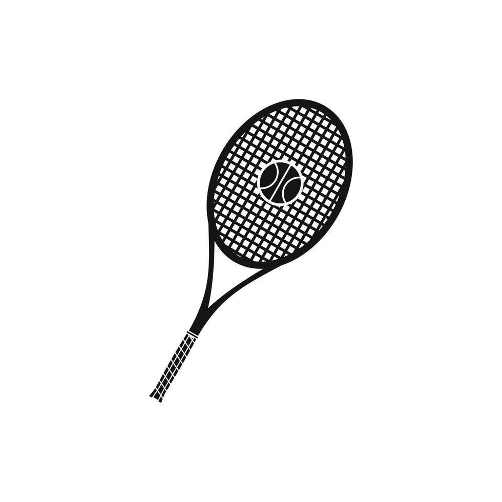 una raqueta de tenis y un ícono de pelota vector