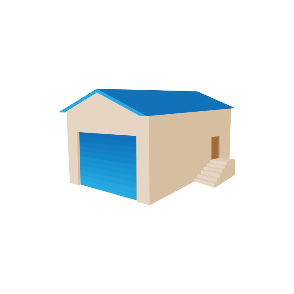 Warehouse building icon, cartoon style vector