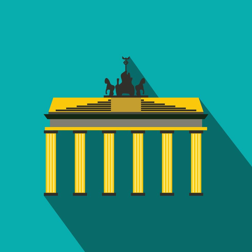 Brandenburg gate icon in flat style vector