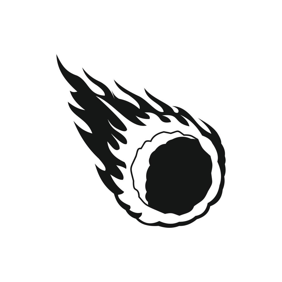 Falling meteor with long tail icon, simple style vector