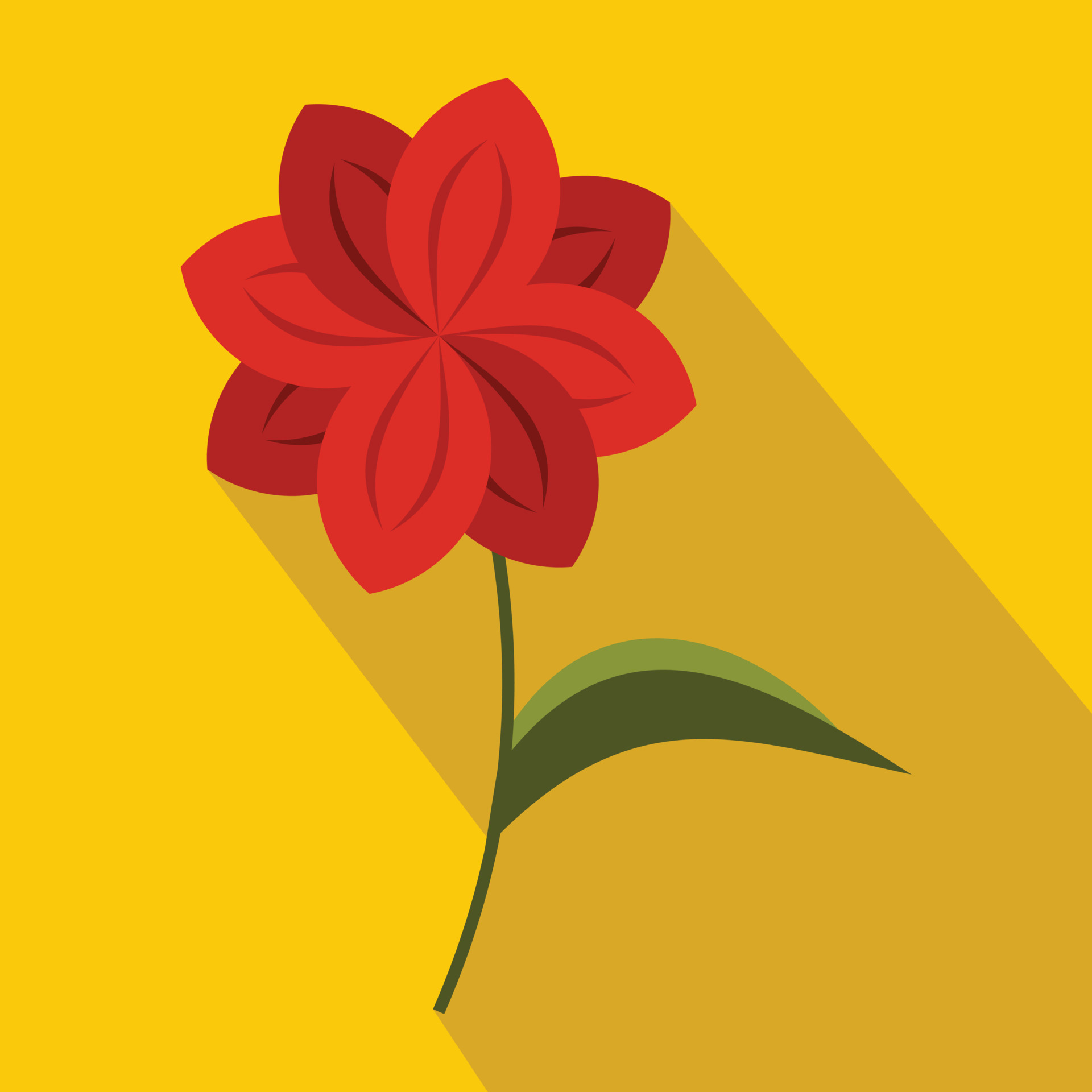 Red flower icon in flat style 14167875 Vector Art at Vecteezy