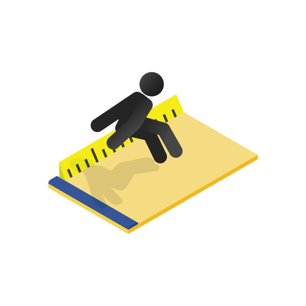 Long jump isometric 3d icon vector