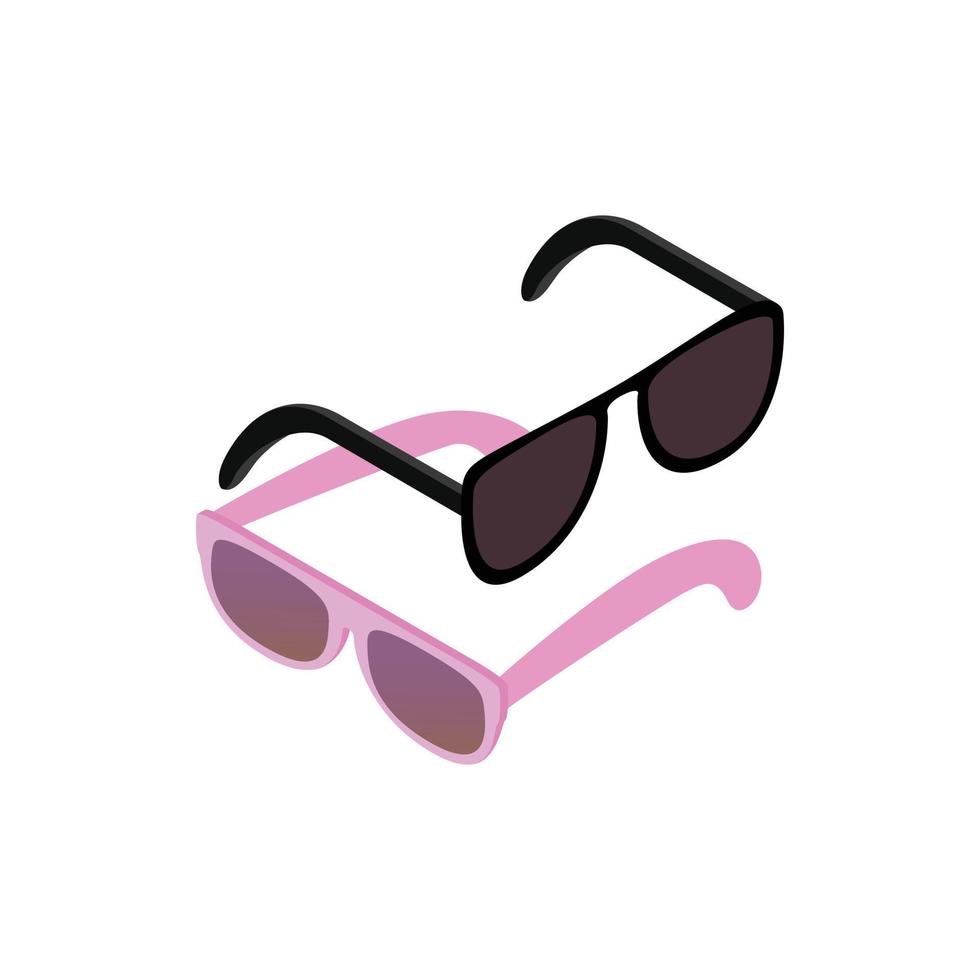 Sunglasses icon, isometric 3d style vector