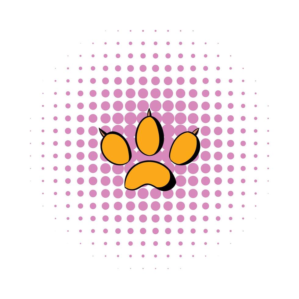Animal paw icon, comics style vector