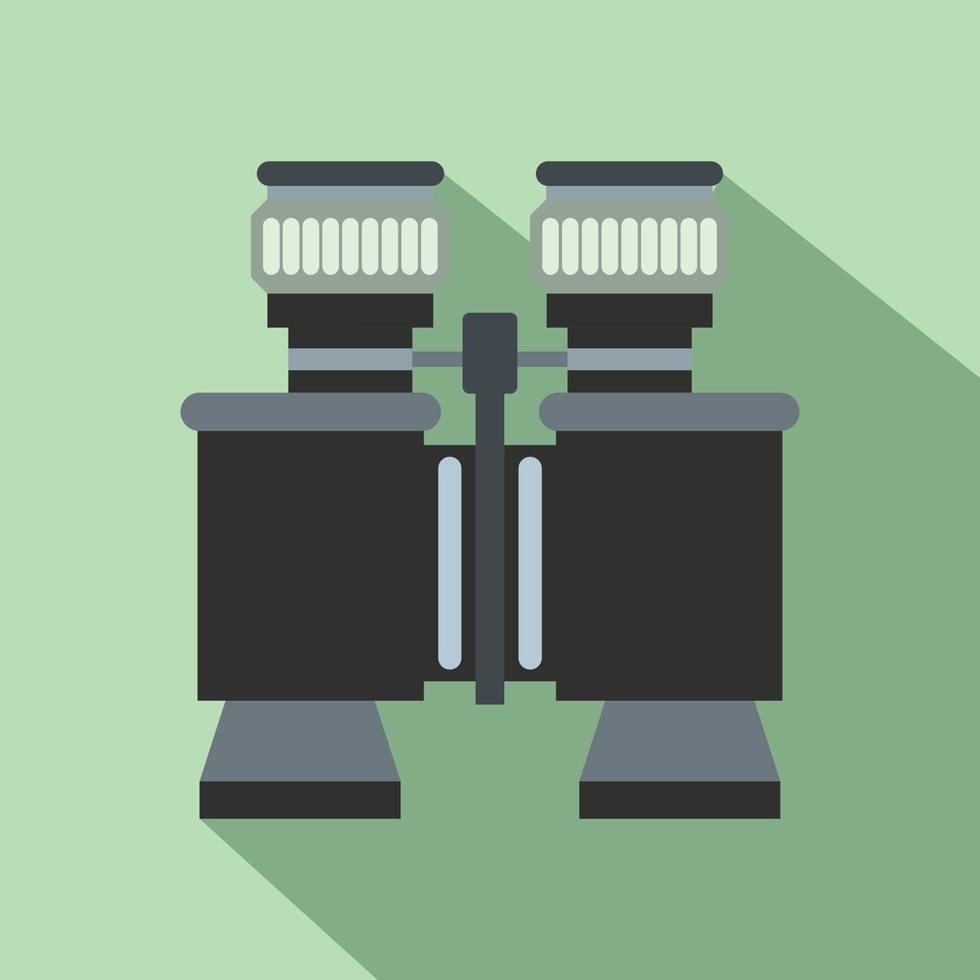 Black binoculars flat icon vector
