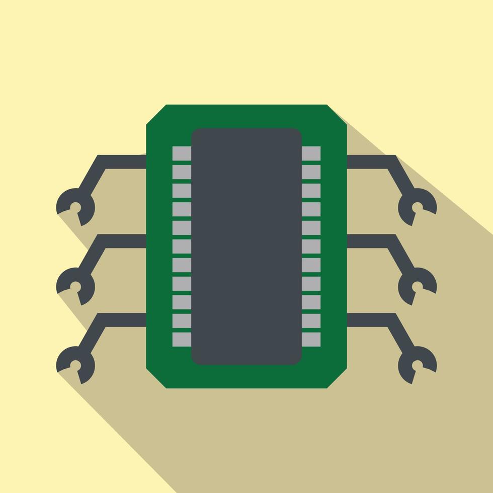 Microchip flat icon vector