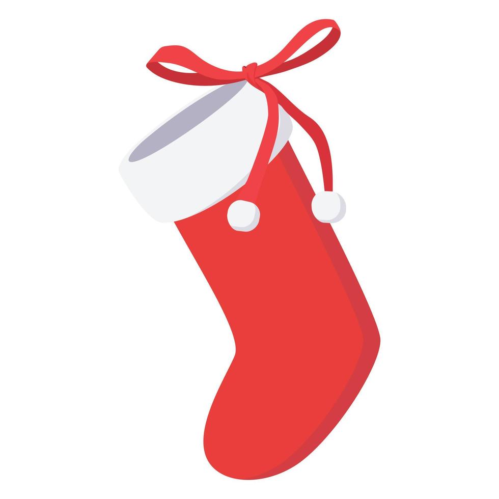 Christmas sock cartoon icon vector
