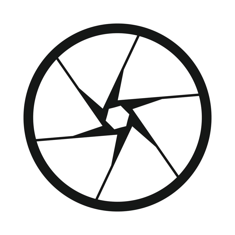 Camera shutter aperture icon, simple style vector