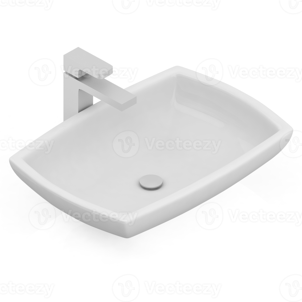 articles de salle de bain isométrique rendu isolé 3d png