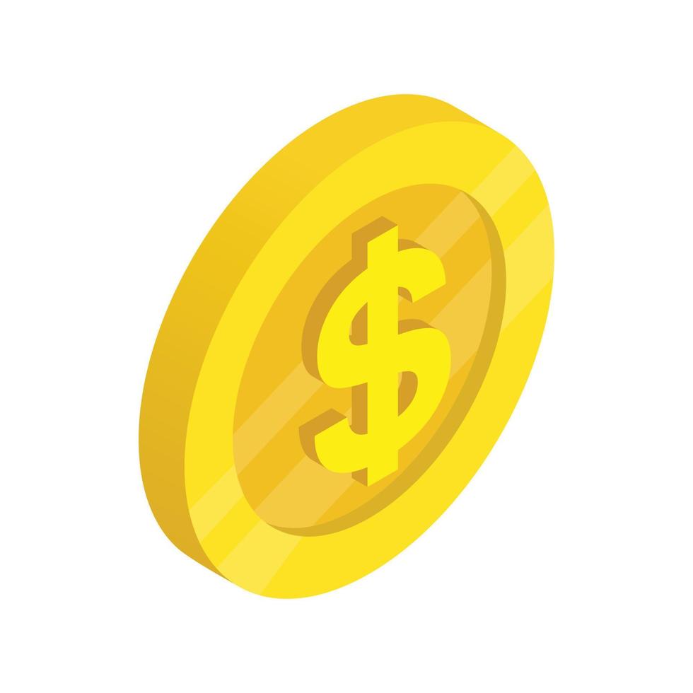 Gold coin with dollar sign icon vector