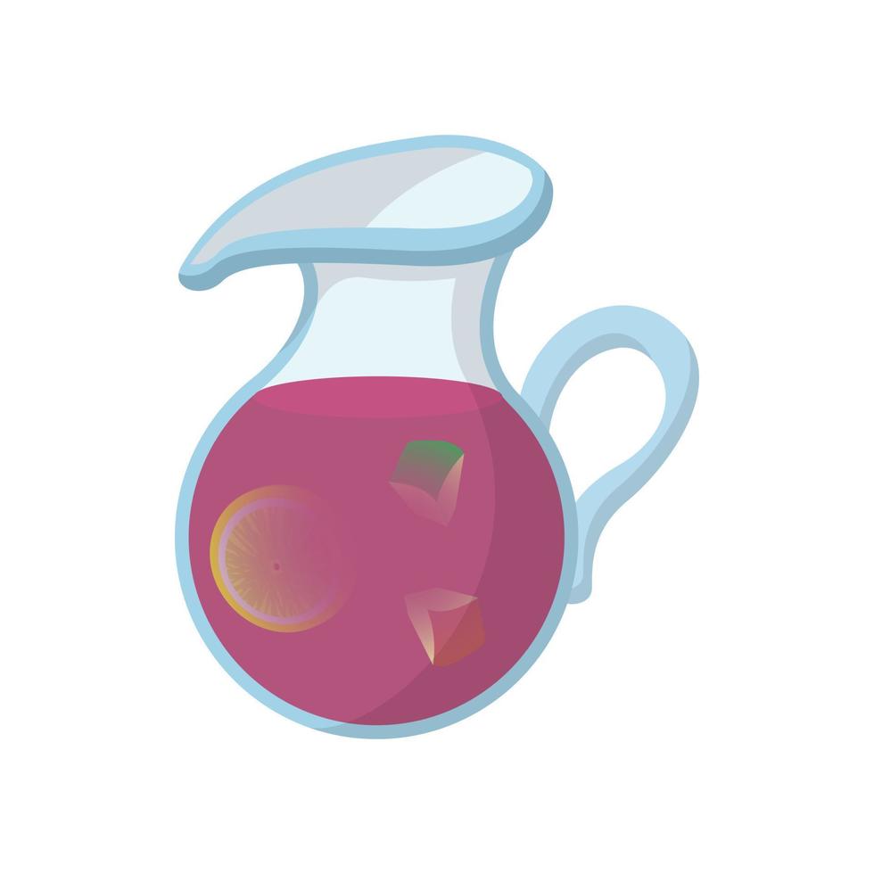 Jar of fresh sangria icon, cartoon style vector