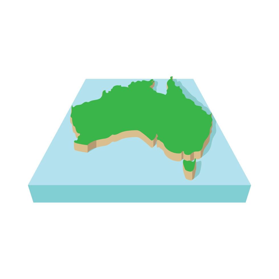 mapa, de, australia, icono, caricatura, estilo vector