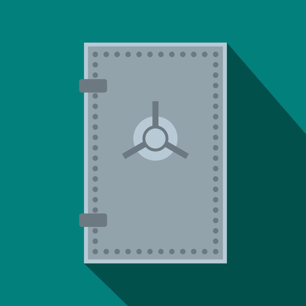Safe door icon, flat style vector
