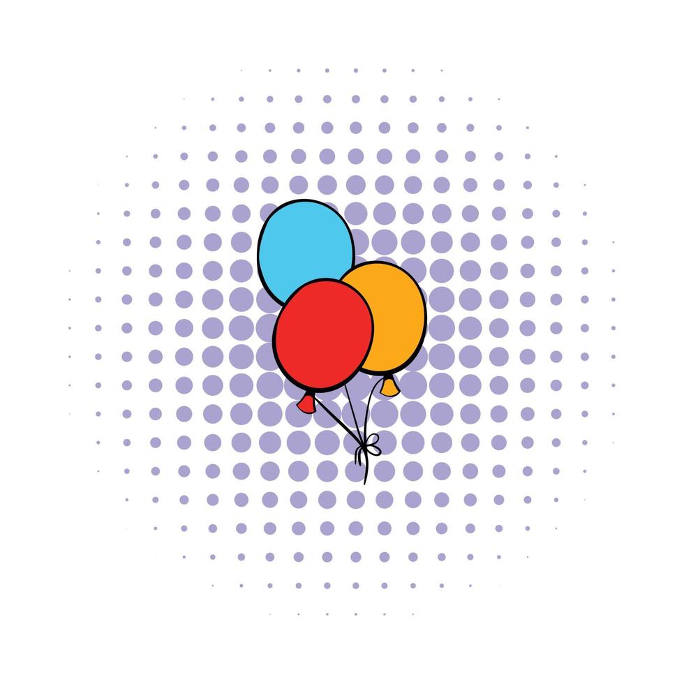 Montón de icono de globos de colores, estilo comics vector